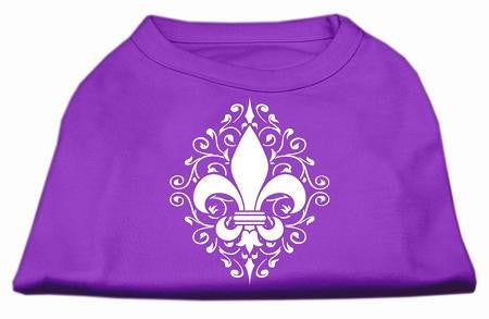 Henna Fleur De Lis Screen Print Shirt Purple XS (8)