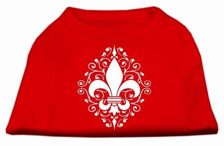 Henna Fleur De Lis Screen Print Shirt Red XS (8)