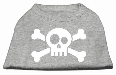 Skull Crossbone Screen Print Shirt Grey Med (12)