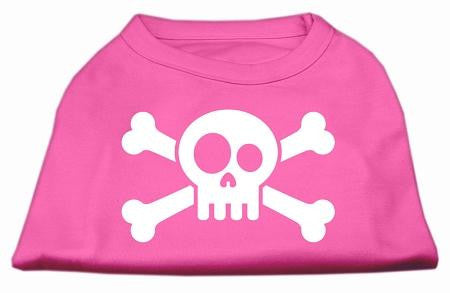 Skull Crossbone Screen Print Shirt Bright Pink XL (16)