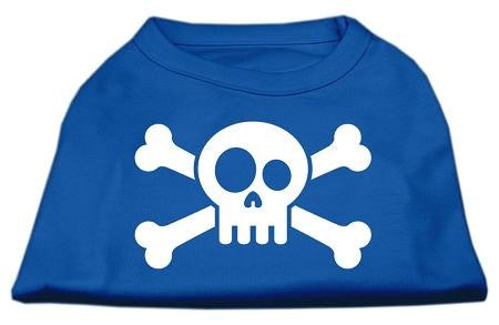 Skull Crossbone Screen Print Shirt Blue XXL (18)