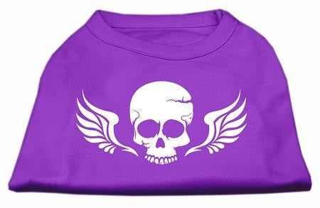 Skull Wings Screen Print Shirt Purple Lg (14)