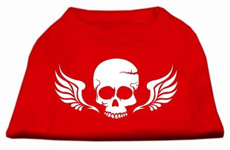 Skull Wings Screen Print Shirt Red Lg (14)