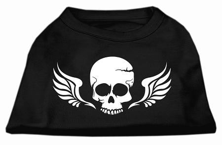 Skull Wings Screen Print Shirt Black Med (12)