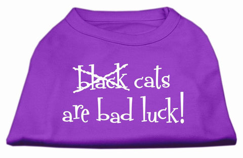 Black Cats are Bad Luck Screen Print Shirt Purple L (14)