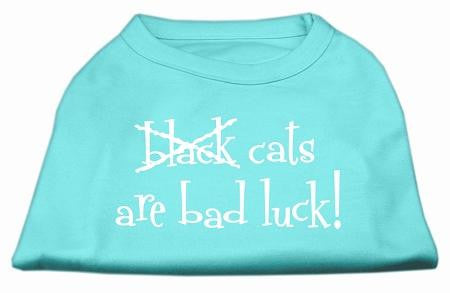 Black Cats are Bad Luck Screen Print Shirt Aqua XL (16)