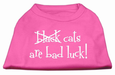 Black Cats are Bad Luck Screen Print Shirt Bright Pink XL (16)