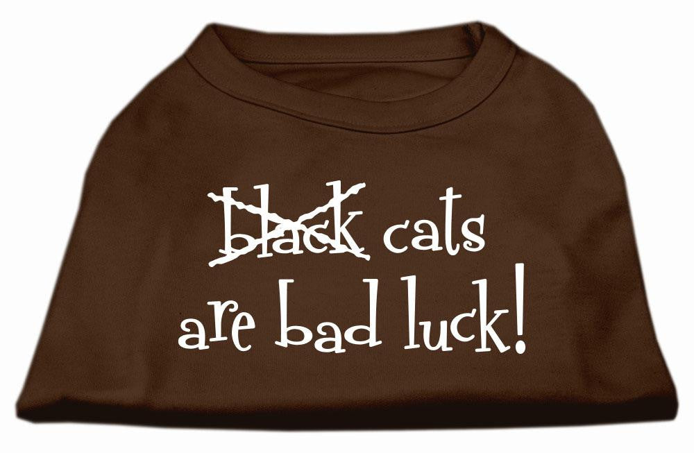 Black Cats are Bad Luck Screen Print Shirt Brown XS (8)