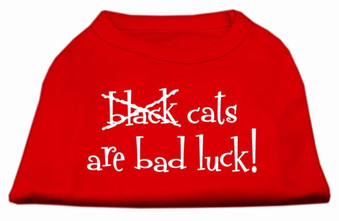 Black Cats are Bad Luck Screen Print Shirt Red XS (8)