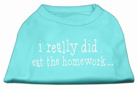 I really did eat the Homework Screen Print Shirt Aqua XL (16)