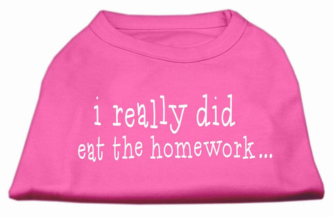 I really did eat the Homework Screen Print Shirt Bright Pink XL (16)