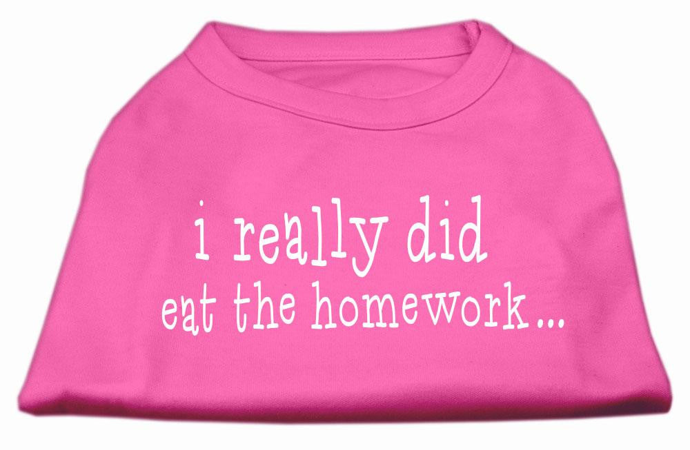 I really did eat the Homework Screen Print Shirt Bright Pink XS (8)