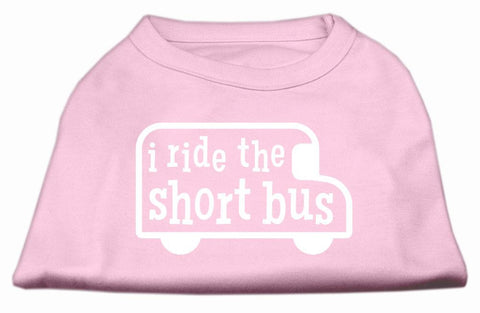 I ride the short bus Screen Print Shirt Light Pink L (14)