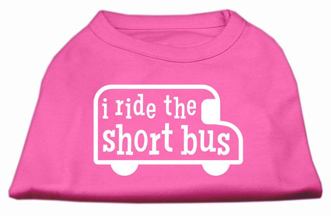 I ride the short bus Screen Print Shirt Bright Pink XL (16)