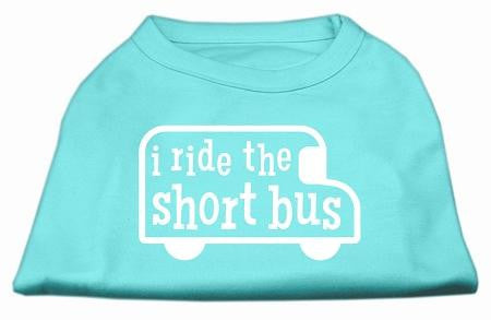 I ride the short bus Screen Print Shirt Aqua XXL (18)