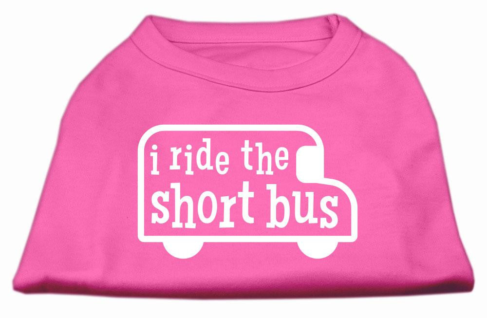 I ride the short bus Screen Print Shirt Bright Pink XXXL(20)