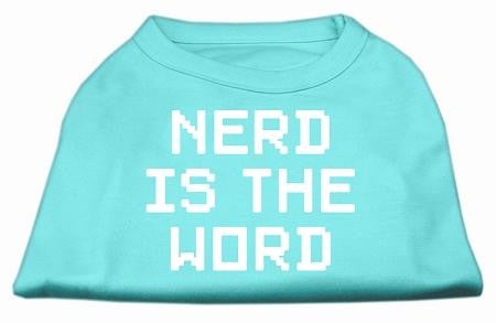 Nerd is the Word Screen Print Shirt Aqua M (12)