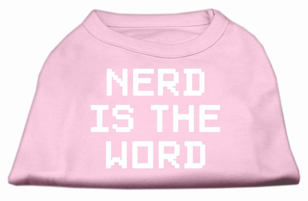 Nerd is the Word Screen Print Shirt Light Pink S (10)