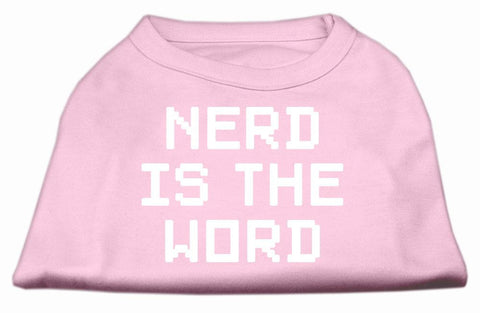 Nerd is the Word Screen Print Shirt Light Pink S (10)