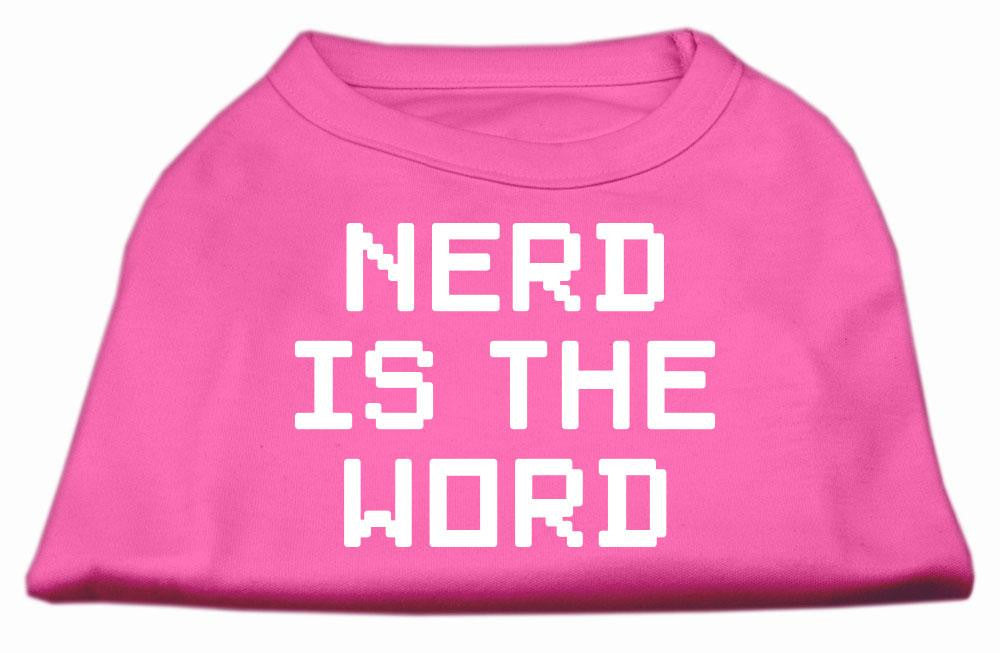 Nerd is the Word Screen Print Shirt Bright Pink XL (16)