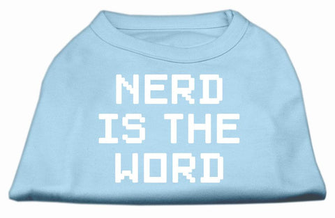 Nerd is the Word Screen Print Shirt Baby Blue XS (8)