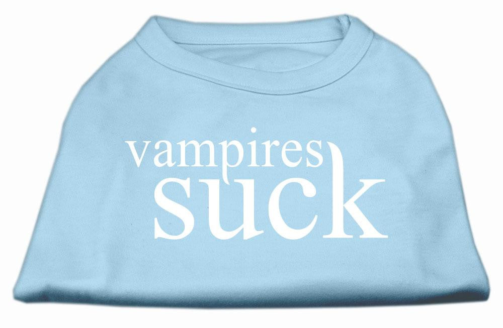 Vampires Suck Screen Print Shirt Baby Blue M (12)