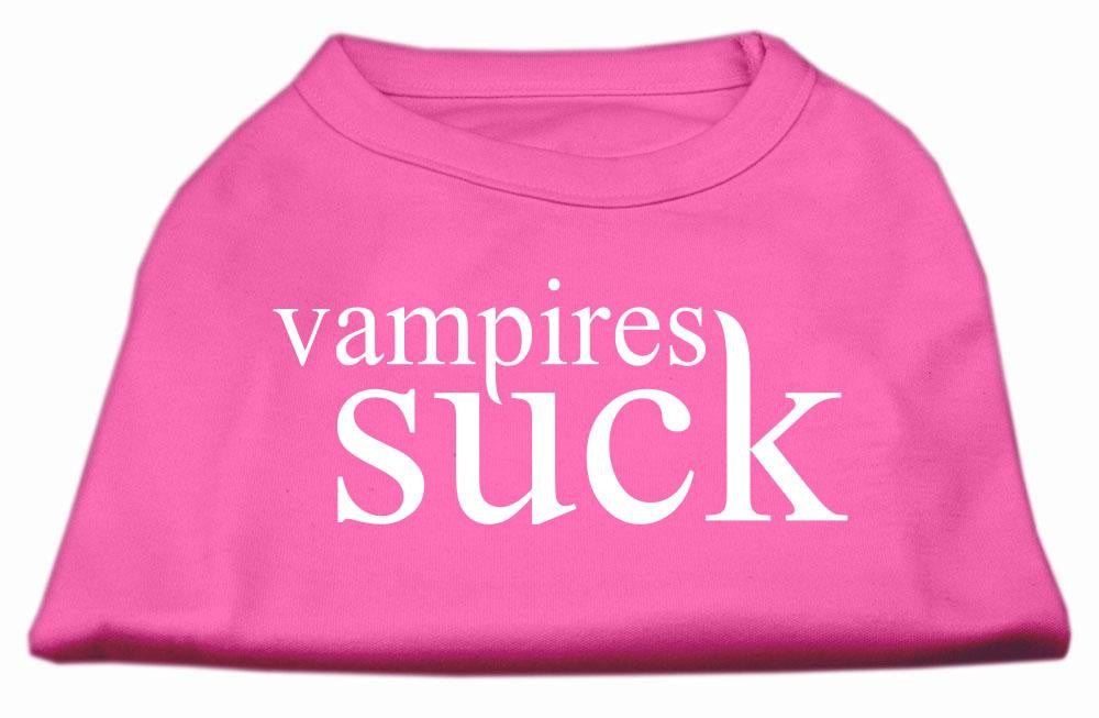 Vampires Suck Screen Print Shirt Bright Pink XS (8)