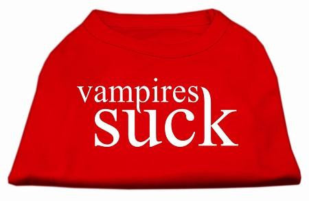 Vampires Suck Screen Print Shirt Red XS (8)