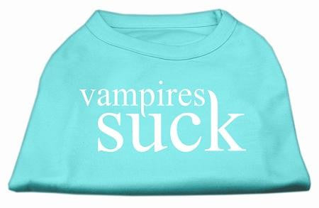 Vampires Suck Screen Print Shirt Aqua XXL (18)