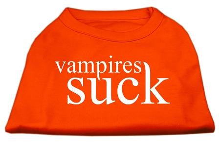 Vampires Suck Screen Print Shirt Orange XXL (18)