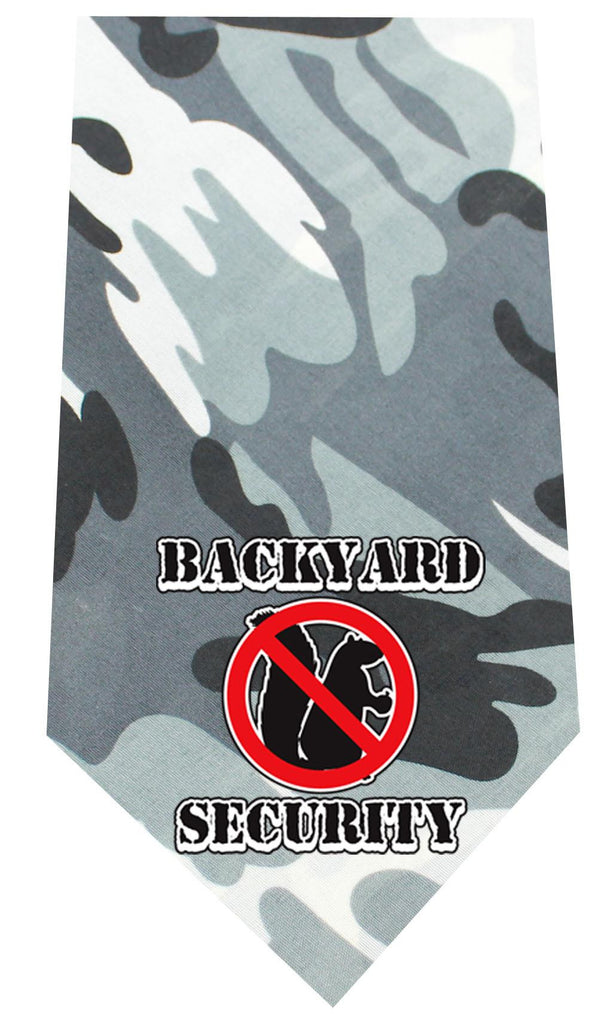 Back Yard Security Screen Print Bandana Grey Camo