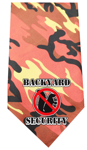 Back Yard Security Screen Print Bandana Orange Camo