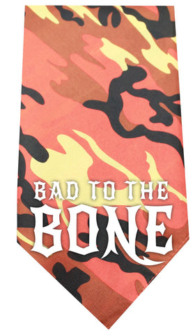 Bad to the Bone Screen Print Bandana Orange Camo