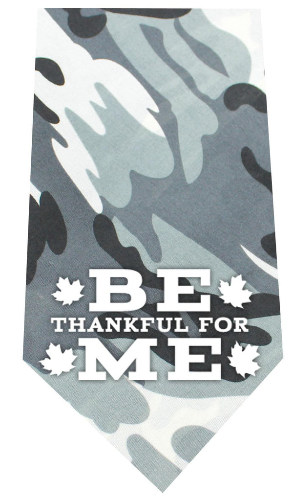 Be Thankful for Me Screen Print Bandana Grey Camo