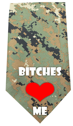 Bitches Love Me Screen Print Bandana Digital Camo