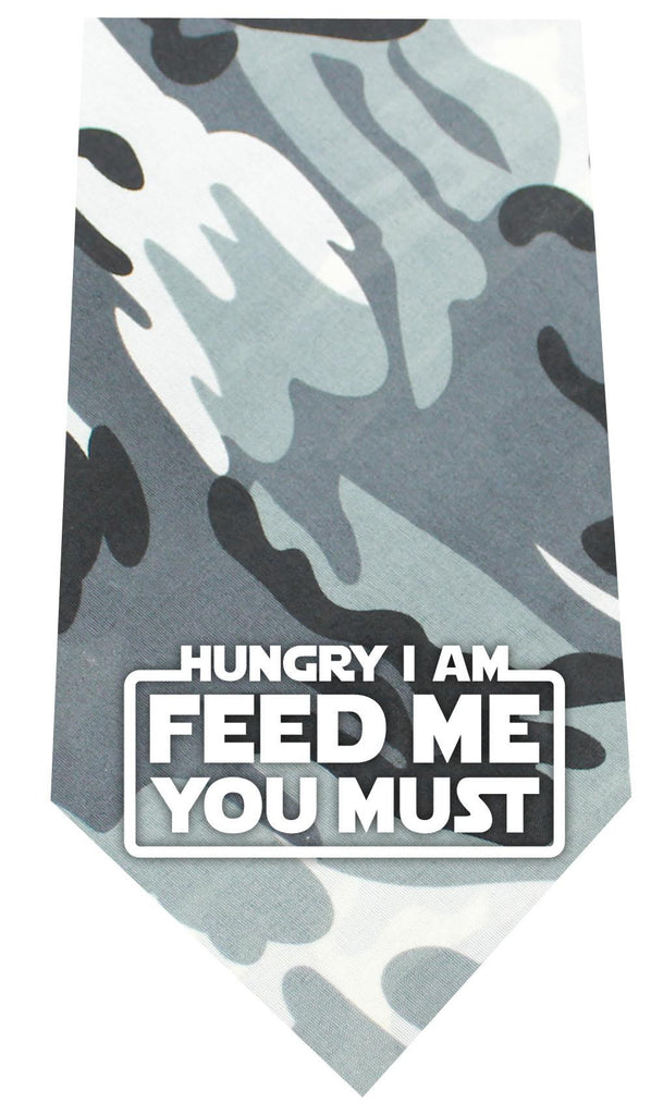 Hungry I Am Screen Print Bandana Grey Camo