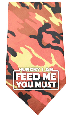 Hungry I Am Screen Print Bandana Orange Camo