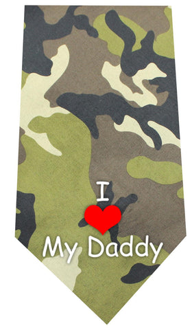 I Love Daddy Screen Print Bandana Green Camo