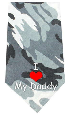 I Love Daddy Screen Print Bandana Grey Camo