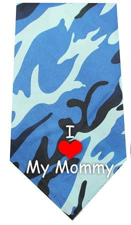 I Love Mommy Screen Print Bandana Blue Camo