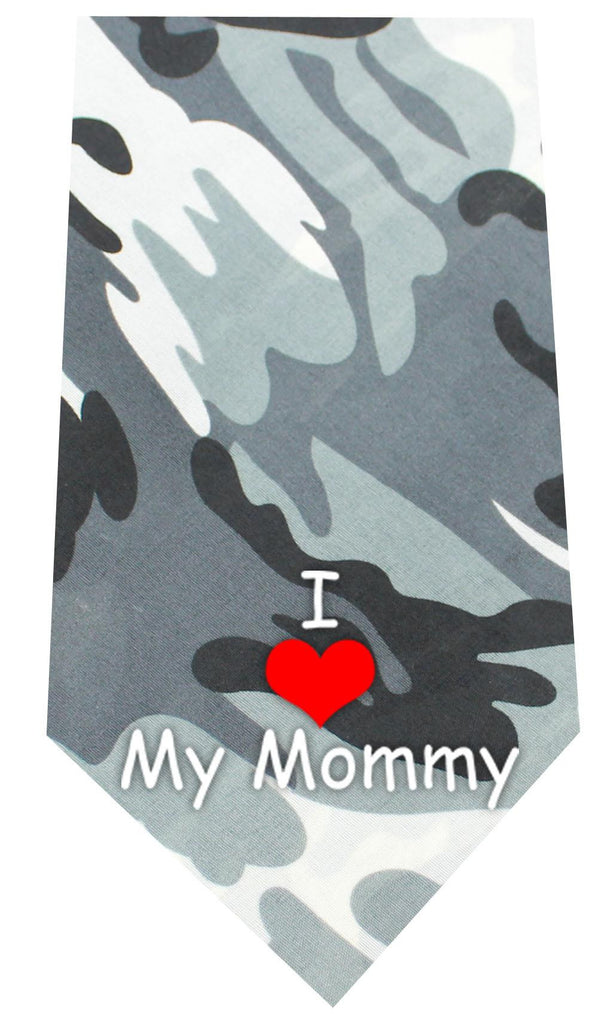 I Love Mommy Screen Print Bandana Grey Camo