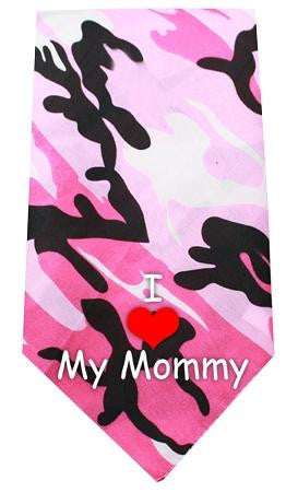 I Love Mommy Screen Print Bandana Pink Camo