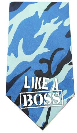 Like a Boss Screen Print Bandana Blue Camo