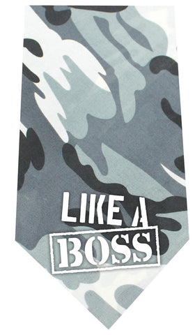 Like a Boss Screen Print Bandana Grey Camo