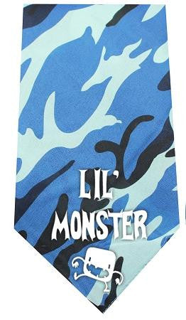 Lil Monster Screen Print Bandana Blue Camo