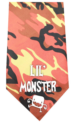 Lil Monster Screen Print Bandana Orange Camo