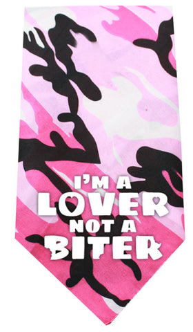 Love not a Biter Screen Print Bandana Pink Camo