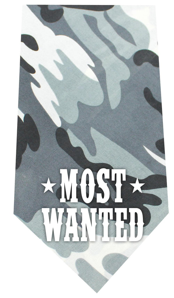 Most Wanted Screen Print Bandana Grey Camo