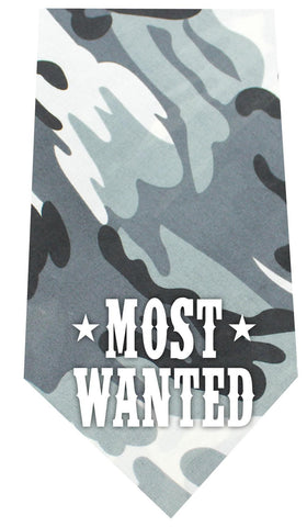 Most Wanted Screen Print Bandana Grey Camo