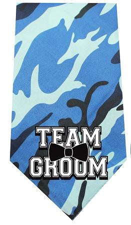 Team Groom Screen Print Bandana Blue Camo